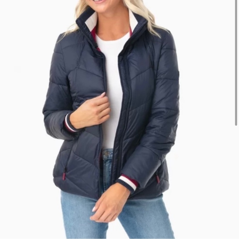 Barbour Navy Gangway Quilt Puffer Jacket Size 8